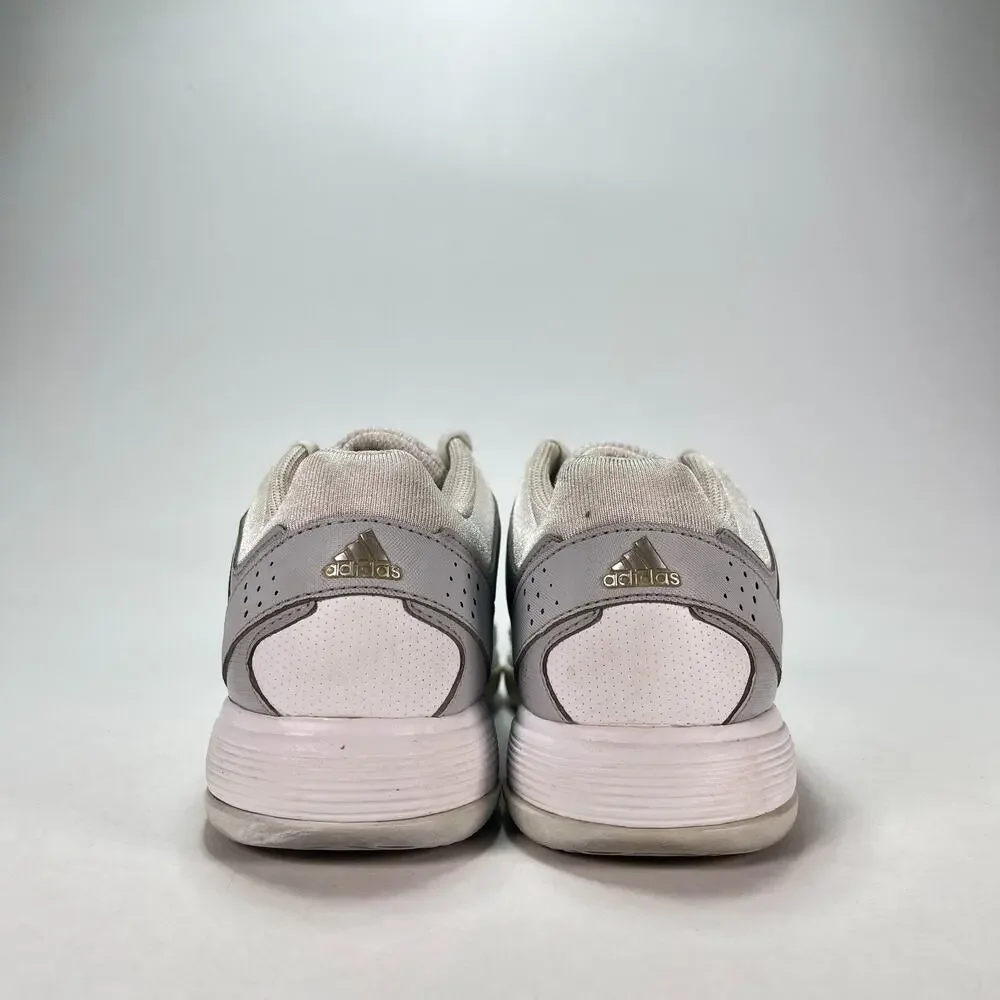 adidas Barricade Court 3 White Metallic Silver Tennis Shoes BB4828 Womens Sz 6.5